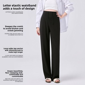 Nouveau <span class=keywords><strong>pantalon</strong></span> de maternité 2026 à jambes larges en viscose, <span class=keywords><strong>taille</strong></span> haute, extensible, amincissant, décontracté, <span class=keywords><strong>grande</strong></span> <span class=keywords><strong>taille</strong></span>, pour l'été - Product Image 4