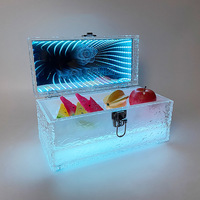 Logo personnalisé Bar LED acrylique boîte à vin vin alimentaire LED veines de glace affichage miroir boîte à vin boîte de nuit LED présentateur de bouteilles