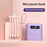 Venta Nuevo Mini 4 en 1 Banco de energía portátil pequeño 10000 Mah Mini Gran capacidad Logotipo personalizado Banco de energía de emergencia móvil