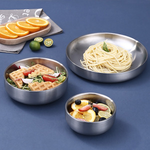 Juego de Platos, Tazones, Tazas de Café, Cucharas y Tenedores de Acero Inoxidable de Doble Pared Aislados SS304, Juego de Vajilla Irrompible para Niños - Product Image 6