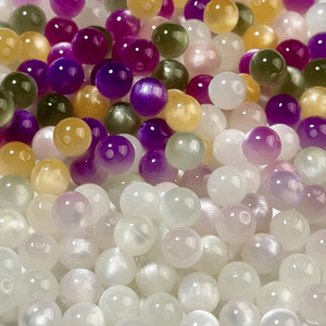 Cuentas perforadas de resina de colores variables ópticamente, cuentas sueltas redondas de 10 y 12 mm para hacer joyería DIY, pulseras, collares y manualidades. - Product Image 3