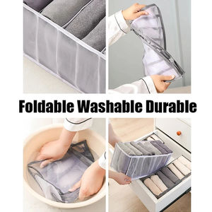 Wholesale Foldable <b>Storage</b> Organizers <b>Drawer</b> Closet Divider <b>Boxes</b> for Jeans Socks Bra Clothes Underwear Sets - Product Image 5