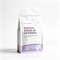 Sachet alimentaire personnalisé imprimé, résistant à l'humidité, refermable avec fermeture éclair, fond plat (matériau BOPP, logo personnalisé)