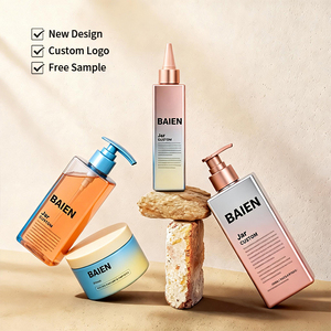 Ensemble d'emballages cosmétiques écologiques de luxe personnalisés en plastique, flacons et pots vides pour soins de la peau, 60 ml, 150 ml, 250 g, 300 ml, 400 ml - Product Image 1