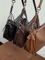 Sac Hobo Rétro Minimaliste en Cuir de Vachette, Sacs à Bandoulière de Luxe, Sacs Sous le Bras Polyvalents, Sacs à Main en Cuir Véritable Souple, Fourre-tout Grande Capacité