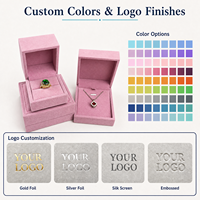 Boîte à bijoux en velours avec logo personnalisé, emballage cadeau pour collections de bijoux, bagues, colliers, boucles d'oreilles et bracelets