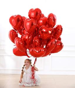 30 Uds globo en forma de corazón rojo 18 pulgadas globos Mylar de <span class=keywords><strong>amor</strong></span> para el día de San Valentín boda aniversario suministros - Product Image 2