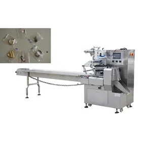 Multi-function Manually Feed Parts Machining Packing Double Sided Sealing Bag Flow Packing Machine