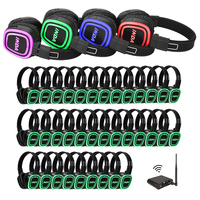Casque RF890 silencieux personnalisé et émetteur XLR pour soirées silencieuses, conférences, fitness, couleurs RGB contrôlables (clignotant/éteint)