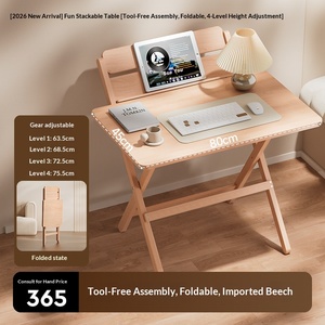 Table pliante Igrow, bureau d'ordinateur pour étudiant, petit espace, table de chevet en bois massif, table d'étude simple, bureau de bureau, chaise pliante - Product Image 6