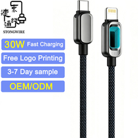 Cable USB-C a USB-C con Espejo Infinito LED, PD3.0 60W 3A, 0.5-2m, Trenzado de Nailon, Conductor de Cobre Puro, Carga Rápida para Computadora