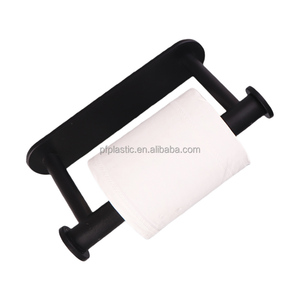 Soporte de papel higiénico negro, palo autoadhesivo en soporte de rollo de papel higiénico pivotante de doble poste para Baño - Product Image 2