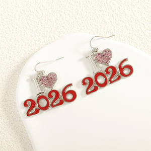I Heart 2026 Boucles d'oreilles Bijoux en alliage à la mode pour les occasions spéciales Cadeau de nouvel an parfait et autres boucles d'oreilles de mode - Product Image 4