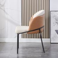 Chaise de salle à manger moderne en cuir et tissu, avec dossier haut et assise rembourrée, pour la maison et les restaurants, de haute qualité