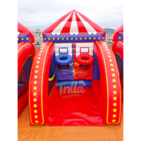 Zone de Jeux Gonflable Populaire 4-en-1 Détachable – Ensemble de Jeux de Carnaval Interactifs Portables pour Location de Fêtes et Événements
