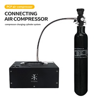 Bouteille d'air en fibre de carbone TUXING, mini réservoir HPA léger CE 0,37 L haute pression pour plongée, respiration et paintball