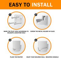 Soporte de Pared de Plástico ABS Blanco Bangcheer para TP-Link Deco X10/X15/X20/X60/X50/X55 WiFi 6 Mesh, Organizador de Cables, 1 Unidad