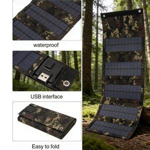60W Compact Foldable Solar PV Panel 20% Conversion USB <b>5V</b> Charger for Backpacking Outdoor Activities - Product Image 3