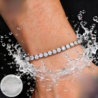 Bracelet Tennis en Acier Inoxydable 316L Plaqué Or Éclat Éternel avec Diamants Moissanite VVS, Étanche, Vente en Gros, Bijoux Quotidiens