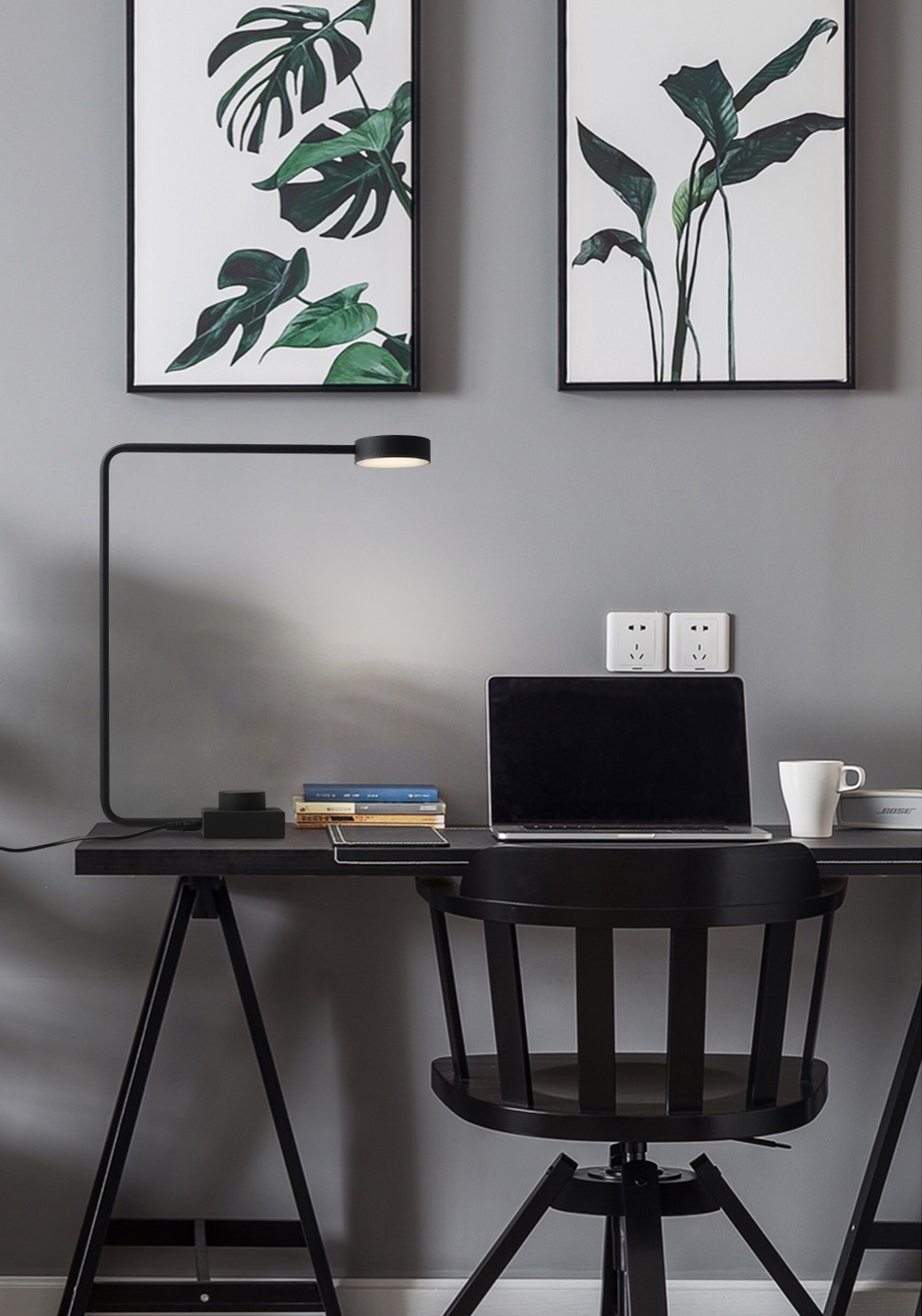 Home Office LED Metal Long Swing Arm Night Reading Modern Study Table Lamps