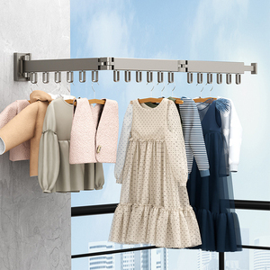 Gran oferta, colgador plegable retráctil para interiores con 6 8 agujeros, colgador montado en la pared, estante plegable para lavandería, ahorrador de espacio, tendedero para ropa - Product Image 4