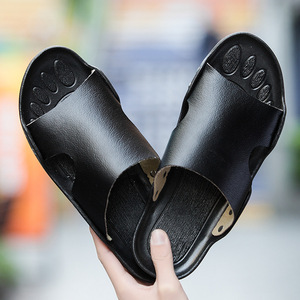 Factory wholesale new style men's soft and comfortable anti-slip <b>slippers</b>, casual open-toe fashionable slip-on shoes - Product Image 4