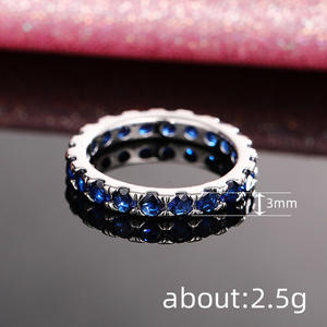 Anello Eternity A021 in Moissanite, Argento 925, Taglio Brillante Rotondo, Montatura a Pavé, Unisex per Uso Quotidiano - Product Image 4