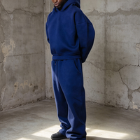 Ensemble de survêtement homme personnalisé 500 g/m² en molleton de coton, coupe ample, couleur unie, avec sweat à capuche et pantalon de survêtement, pour le sport, Fabricant