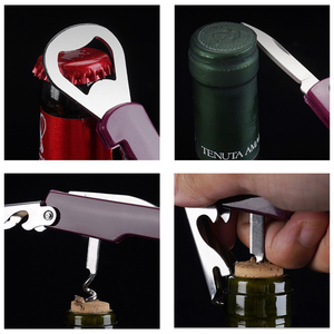 Logo personnalisé Ouvre-bouteille de <span class=keywords><strong>vin</strong></span> de haute qualité en bois et en plastique Ouvre-bouteille multifonctionnel Couteau hippocampe créatif avec boîte-cadeau - Product Image 5
