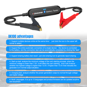 <span class=keywords><strong>Testeur</strong></span> <span class=keywords><strong>de</strong></span> batterie Konnwei d'usine, <span class=keywords><strong>testeur</strong></span> <span class=keywords><strong>de</strong></span> capacité des batteries 12v, bluetooth KONNWEI BK100, moniteur <span class=keywords><strong>de</strong></span> batterie sans fil <span class=keywords><strong>12</strong></span> <span class=keywords><strong>volts</strong></span> pour voitures - Product Image 5