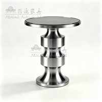 Nouvelle table de cocktail ronde en acier inoxydable de luxe pour la décoration d'événements