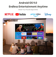 Mini projecteur portable CRE Home Cinéma 1080P HD LCD LED Android 9 WiFi intégré Prêt pour la 4K 400 Lumens Stéréo HIFI