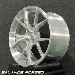 Jantes forgées BALANCE à 5 branches, finition argent brossé, 17, 18, 19, 20 pouces, 5x100/5x112/5x120, jantes sport, options de couleur et de logo personnalisées pour toutes les voitures - Product Image 4