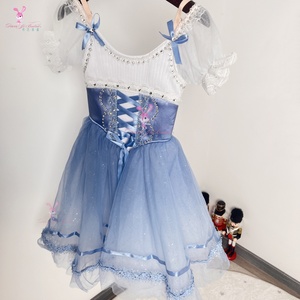 2025 DT013 Blaues Coppélia Ballett-Auftrittskleid Langer Tüllrock Wettbewerbskostüm Giselle Professionelle Maßanfertigung - Product Image 3