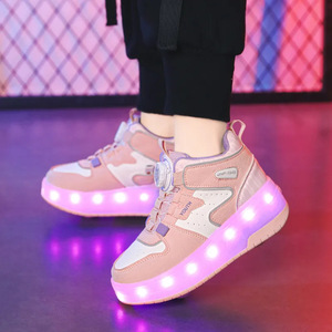 Chaussures à roulettes lumineuses pour enfants, avec roues, pour garçons et filles, vêtements de sport d'extérieur, taille 28-38 - Product Image 2