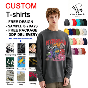 เสื้อยืดแขนยาวผู้ชาย Studio Limited แบบสั่งทำพิเศษ คอกลม พิมพ์ลายการ์ตูน สไตล์สตรีท ทรงปกติ ผ้าฝ้าย 100% - Product Image 1