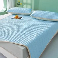 Protège-matelas rafraîchissant en soie glacée et latex pour l'été, ensemble de draps 3 pièces, tapis rafraîchissant respirant pour la maison et les bébés