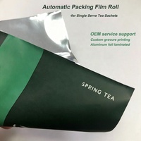 Film en rouleau laminé en aluminium BOPP mat imprimé sur mesure pour sachet de thé individuel, machine d'emballage automatique
