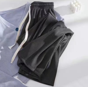 Pantaloni Casual da Donna a Gamba Larga, Vita Alta, Traspiranti in Cotone, <span class=keywords><strong>Moda</strong></span> Primavera-Estate, Taglia Unica - Product Image 5