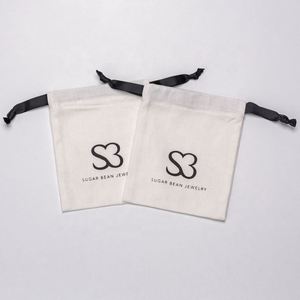 Custom White Canvas Bag Luxury <b>Drawstring</b> <b>Pouches</b> Cotton Gift Packaging Cosmetic Jewelry <b>Pouch</b> - Product Image 6