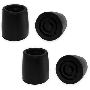 Puntali per deambulatore 25 mm (x4 pezzi), puntali in gomma nera per deambulatori KMINA K10046 - Product Image 1