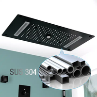 Système de douche à effet pluie noir mat 4 fonctions 6 fonctions 7 poignées mitigeur de douche thermostatique ensemble de douche spa salle de bain