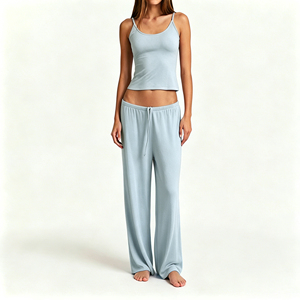 Set <span class=keywords><strong>Pigiama</strong></span> Traspirante in 2 Pezzi, Canotta e Pantaloni Lunghi, in Modal Lenzing, per Donna - Product Image 3
