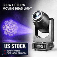 Projecteur de scène LED BSW 300W avec faisceau annulaire, spot, wash, zoom, gobo, DMX512, RDM pour théâtre, mariage, événement (Stock US)