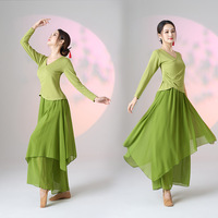 Ensemble de costumes de danse ethnique classique pour femmes, vêtements orientaux professionnels avec logo personnalisé, jupe longue fluide et pantalon, vente en gros