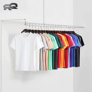T-shirt décontracté pour homme grande taille 100% coton coupe ajustée avec ourlet tendance imprimé uni sérigraphié - Product Image 3
