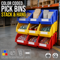 Boîtes de rangement opaques à code couleur INORDER, empilables, à suspendre, pour pièces en plastique, jaune, bleu, rouge, vente en gros