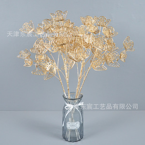 งานฝีมือตงเฉิน ช่อดอกไม้ทองคำมงคล ขนาด 30 ซม.-100 ซม. ของตกแต่งปีใหม่ ตกแต่งเทศกาลฤดูใบไม้ผลิ ของตกแต่งบ้าน - Product Image 3