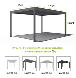 Kits de toiture de pergola en aluminium pour véranda extérieure et jardin, couvertures de patio, designs de auvents à toit à lamelles en aluminium - Product Image 6
