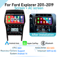 Nouveau design 12 pouces Android 14 écran et 10.1 pouces AC écran lecteur DVD de voiture Radio pour Ford Explorer 2011-2019 Navigation GPS